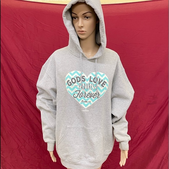 God’s Love Endures Forever Psalm 118 Bible Verse hoodie size XL - Picture 1 of 3